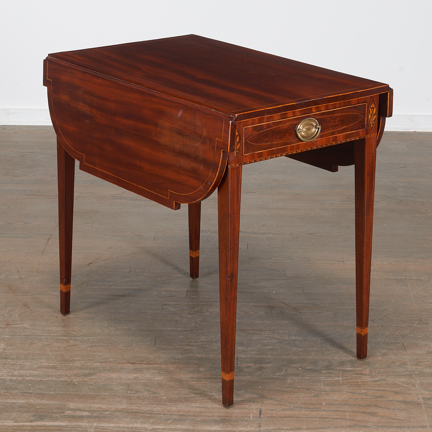 American Federal Inlaid Walnut Drop-Leaf Table