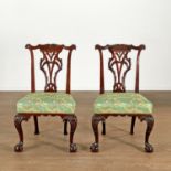 Nice Pair George III Mahogany Side Chairs
