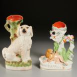 (2) Staffordshire Figural Spill Vases