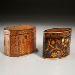 (2) English Inlaid Tea Caddies