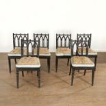 Set (6) Victorian "Gothick" Ebonized Side Chairs