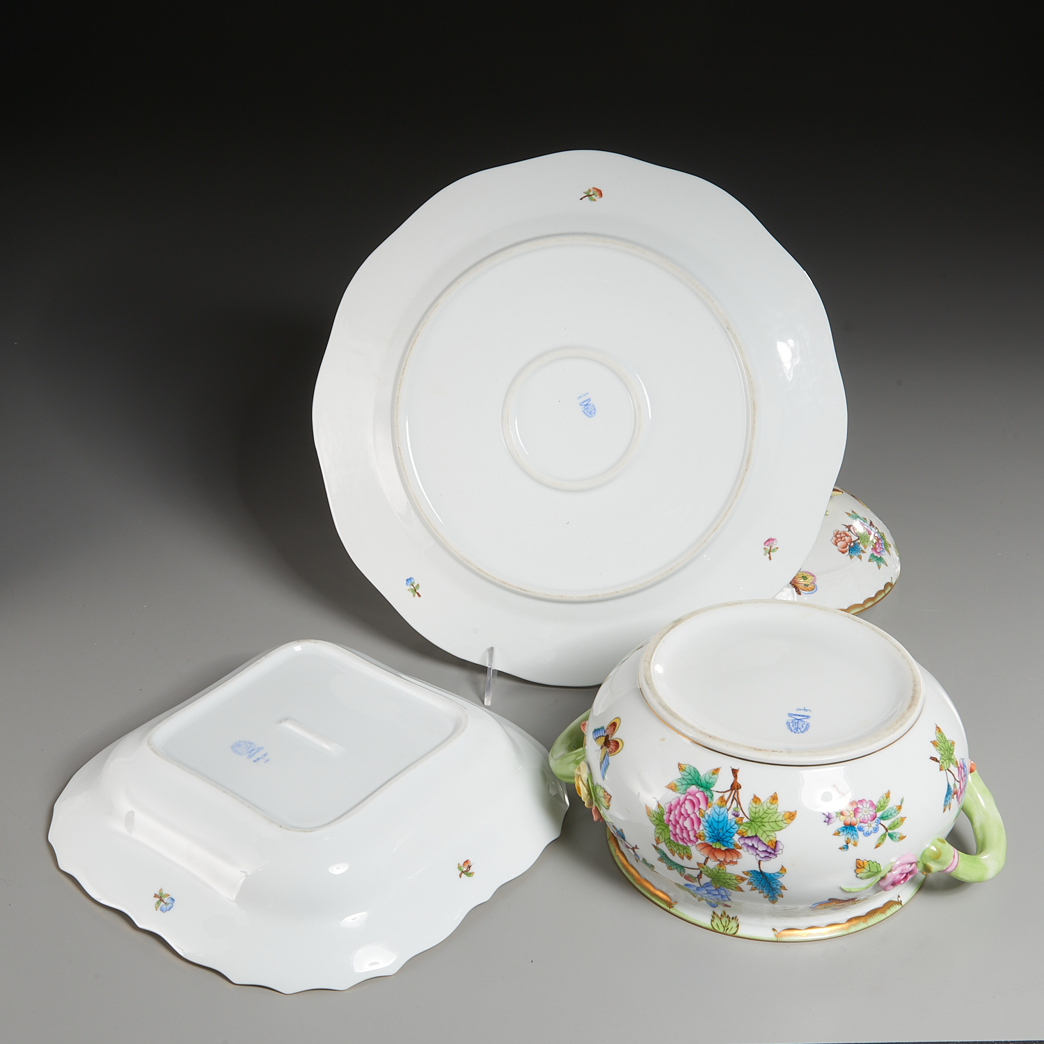 Herend Porcelain Tureen, Tray, and Dish - Image 6 of 7