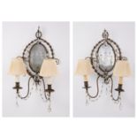 Pair George III style Patinated Bronze Sconces