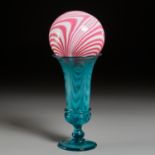 Marbrie Glass Witch Ball on Deep Aqua Celery