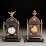 (2) Similar Regency "Gothick" Shelf Clocks