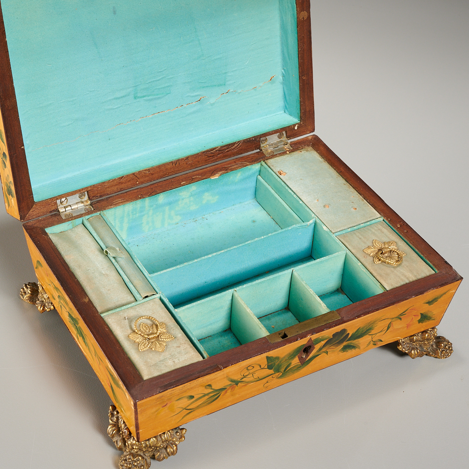 William IV Paint Decorated Sewing Box - Image 4 of 6