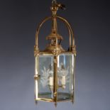 Georgian Brass Hexagonal Hall Lantern