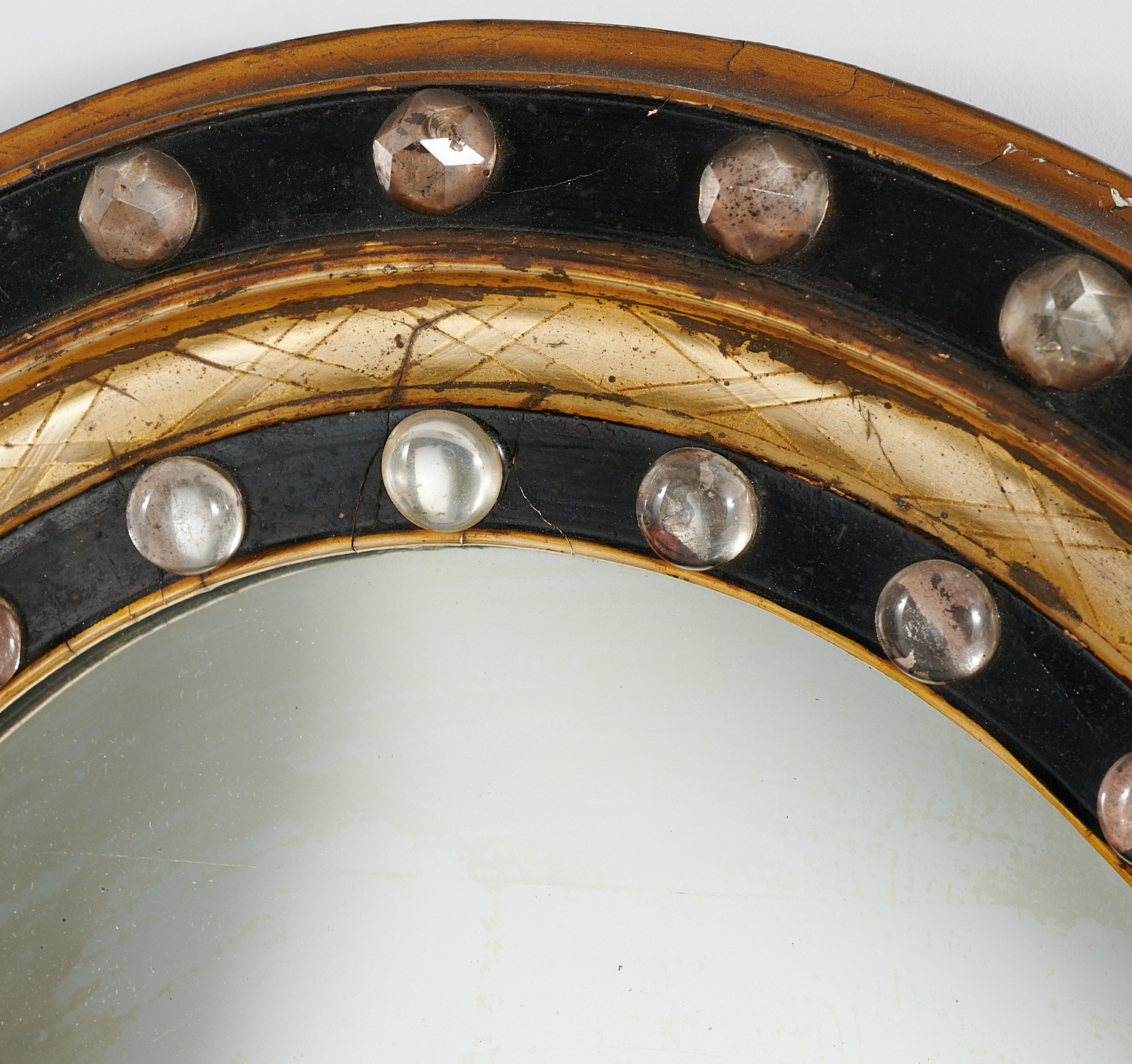 Pair Irish Regency Ebonized and Jeweled Mirrors - Image 2 of 6