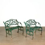 Nice Pair James Beebe & Co. Cast-Iron Settees