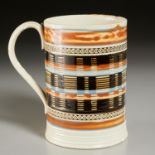 English Tooled Mochaware Quart Mug