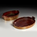 (2) Georgian Brass-Bound Mahogany Trays