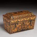 Regency Penwork Tea Caddy