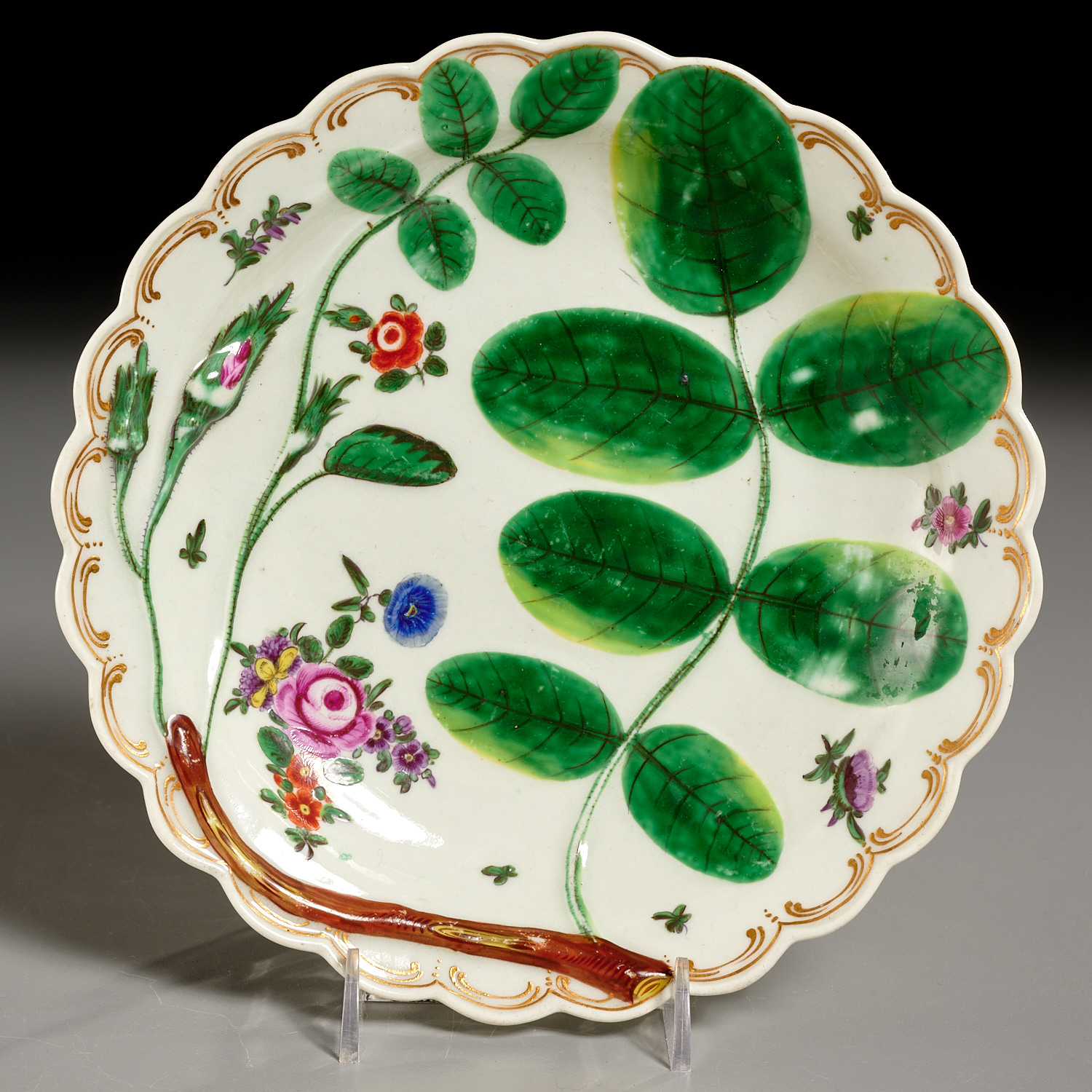 Early Worcester Porcelain Blind Earl Plate