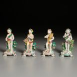 Set (4) Bow Porcelain Allegorical Figures