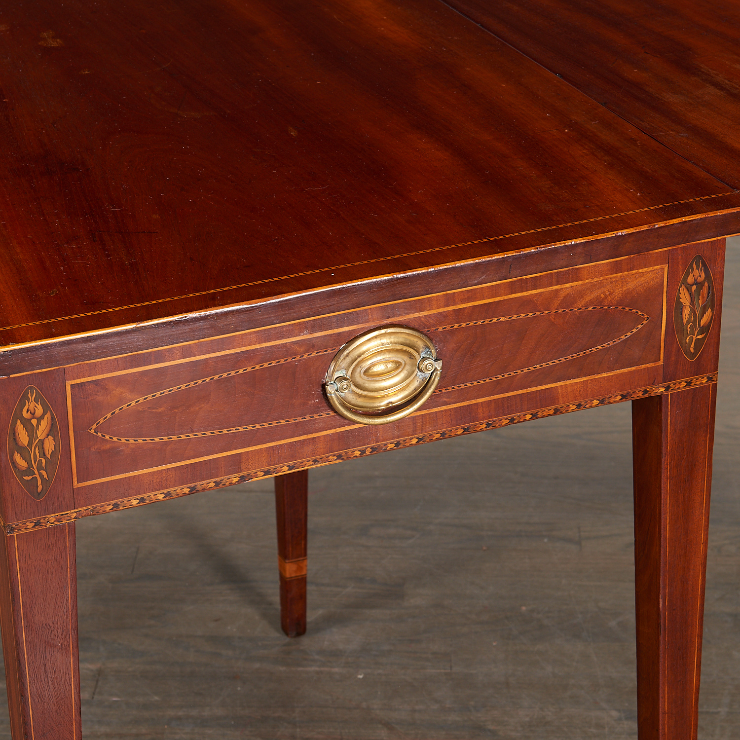 American Federal Inlaid Walnut Drop-Leaf Table - Image 3 of 7