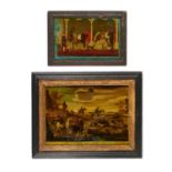 (2) English Reverse-Varnished Mezzotints on Glass