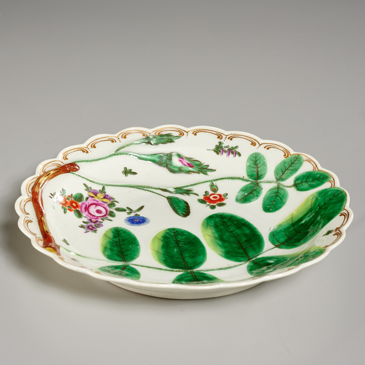 Early Worcester Porcelain Blind Earl Plate - Image 3 of 4
