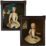 British School, Pair Oil Portraits