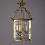 George III Brass Hexagonal Hall Lantern