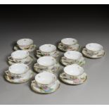 (10) Herend Porcelain Teacups & Saucers