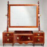 Large Federal Inlaid Mahogany Shaving Mirror