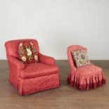 Brunschwig & Fils Club Chair and Slipper Chair