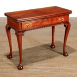 American Chippendale Carved Walnut Card Table