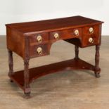 American Classical Carved Mahogany Dressing Table