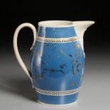 English Mochaware Gilt-Decorated Water Pitcher