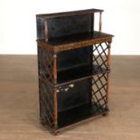 Regency Black Japanned Open Bookcase