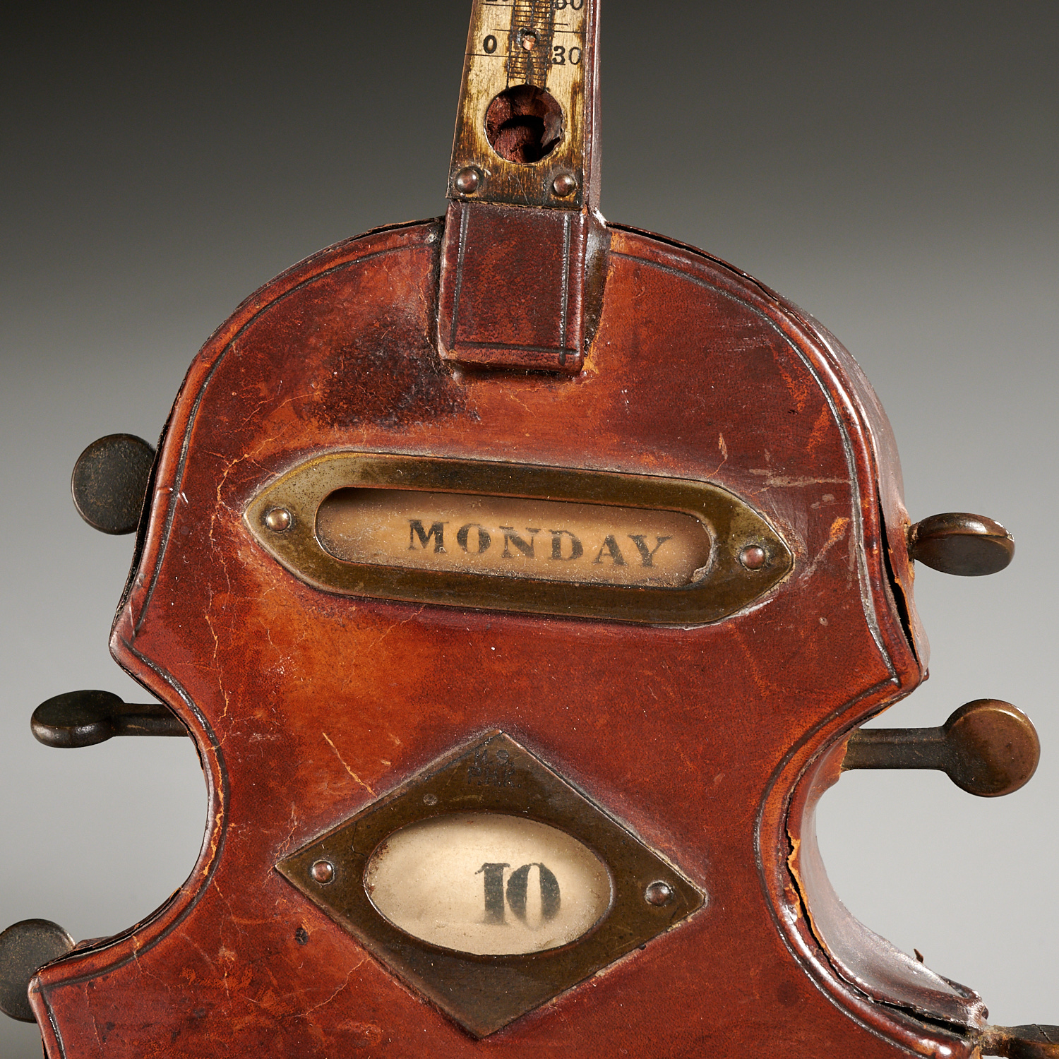 Unusual miniature violin calendar thermometer - Image 3 of 6