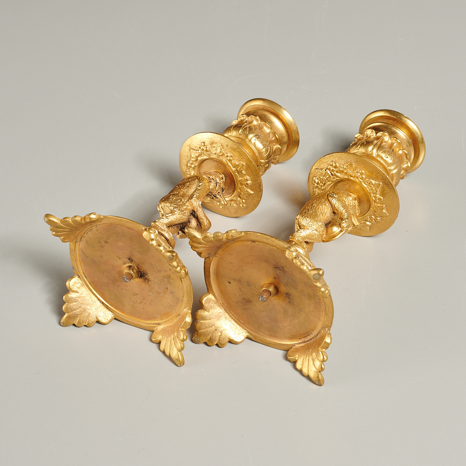 Russian ormolu "Performing Bear" candlesticks - Image 8 of 8