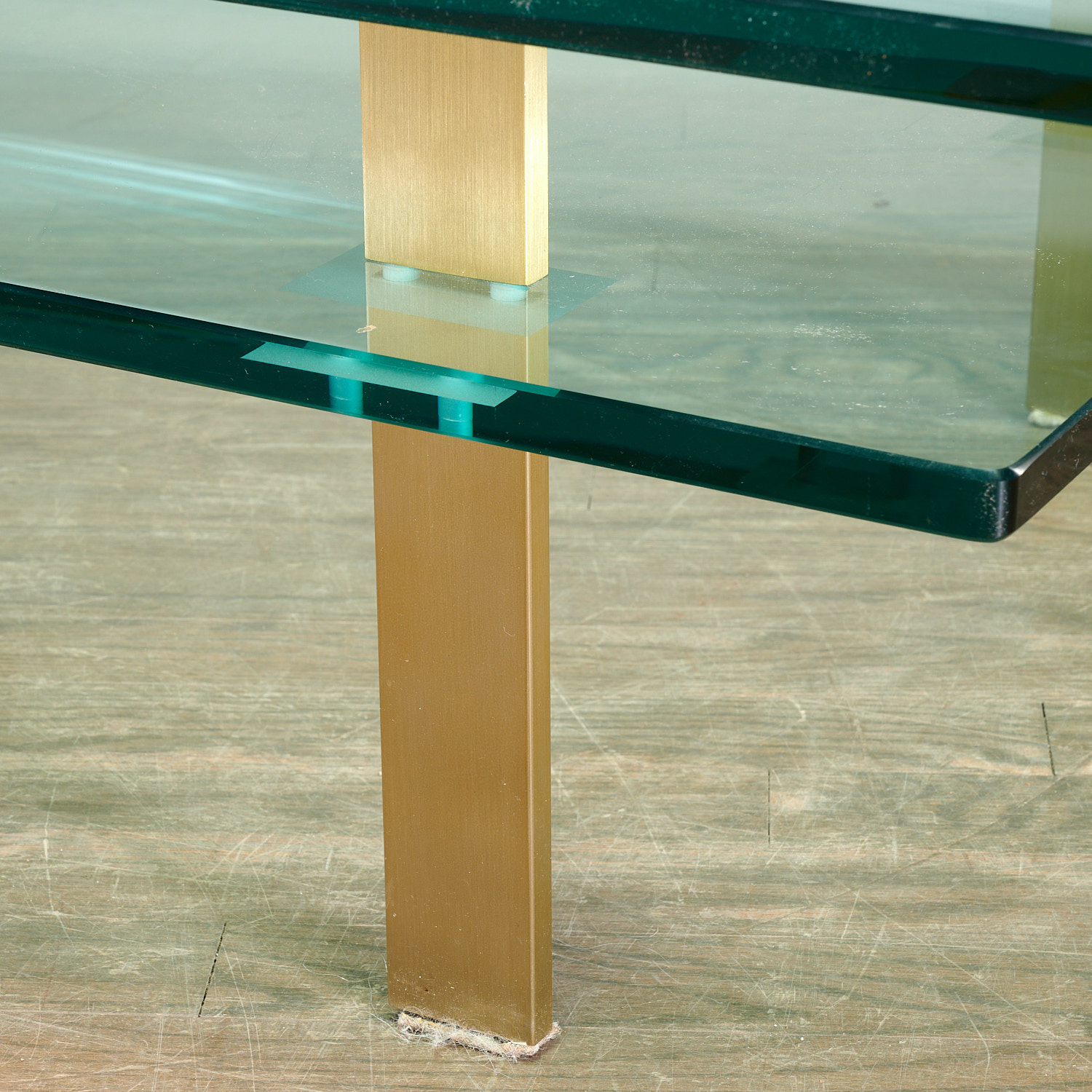 Milo Baughman (attrib.) tiered glass coffee table - Image 4 of 4