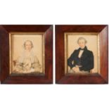 A.H. Wing, pair portrait miniatures