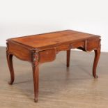 Louis XV Provincial style oak bureau plat