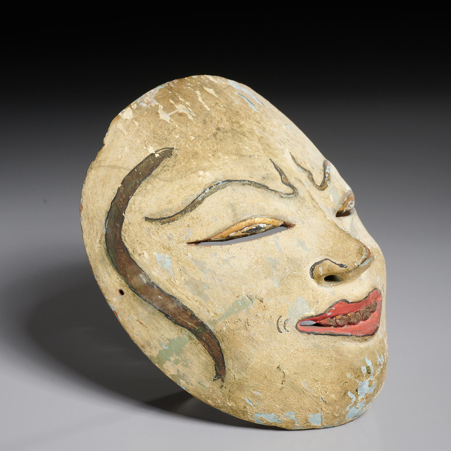 Antique Indonesian painted Topeng dance mask - Image 2 of 4