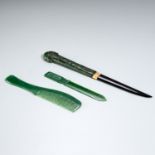 (3) Chinese green jade personal accessories