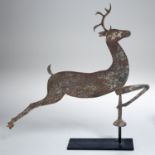 American Folk sheet iron leaping stag weathervane