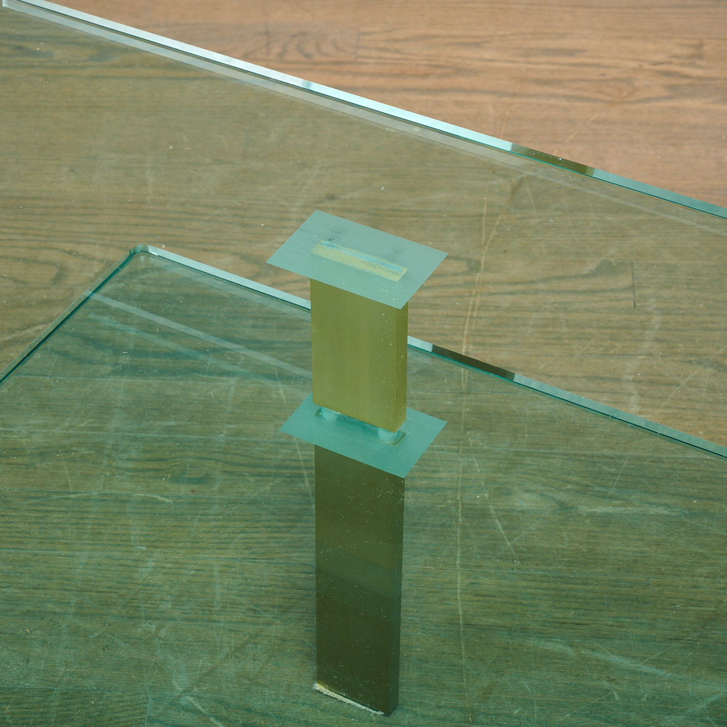 Milo Baughman (attrib.) tiered glass coffee table - Image 3 of 4