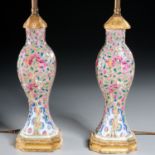Pair Chinese Export porcelain peach tree vases