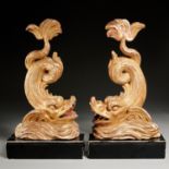 Great pair Italian giltwood carved sea creatures