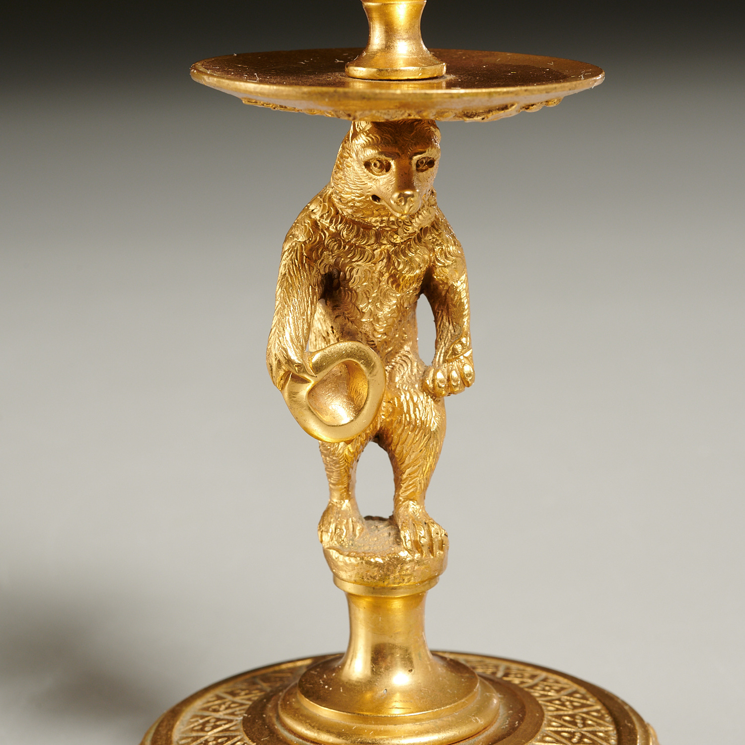 Russian ormolu "Performing Bear" candlesticks - Image 3 of 8