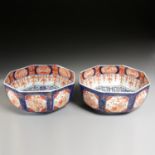 Nice pair Chinese Imari octagonal bowls