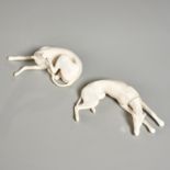 Samuel Alcock, (2) rare parian greyhounds