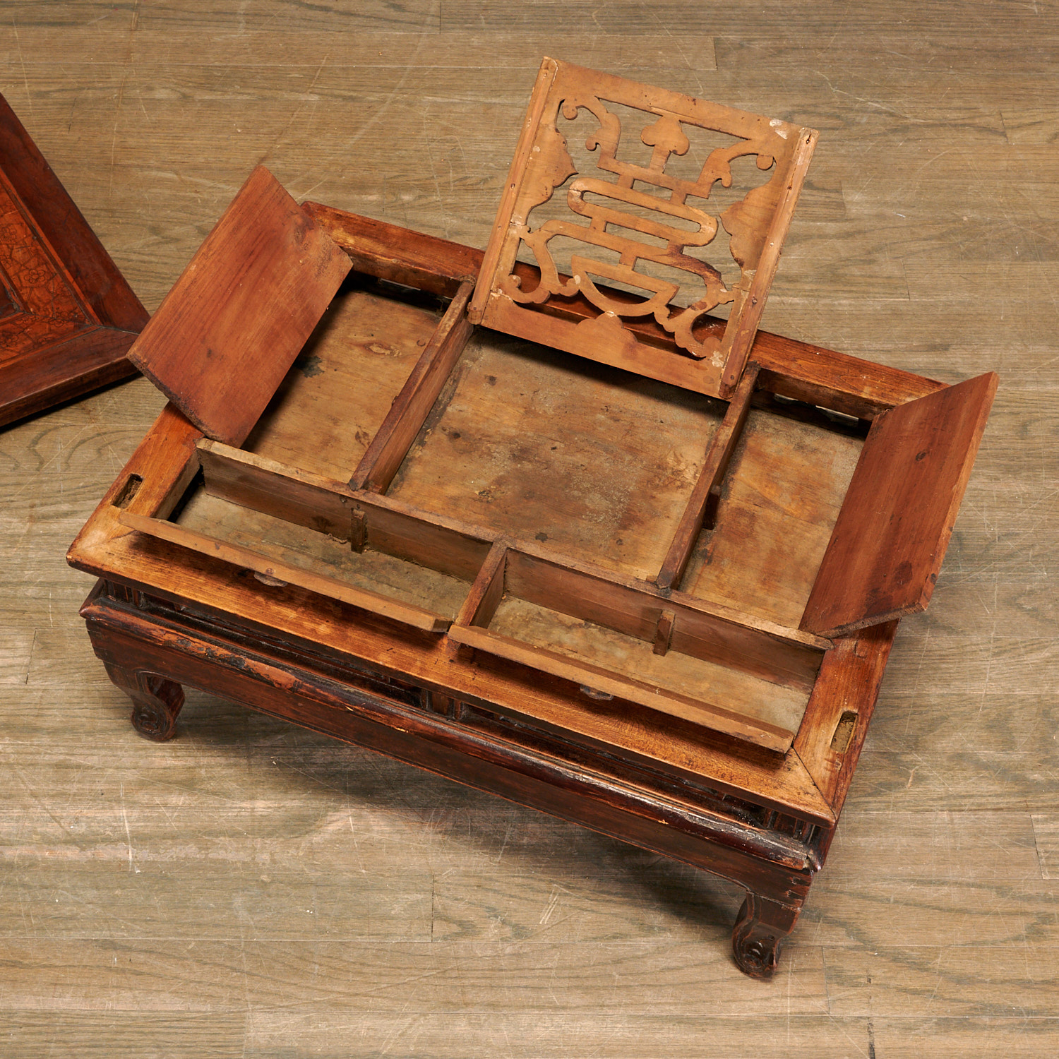 Unusual Chinese hardwood traveling scholar's table - Image 5 of 8