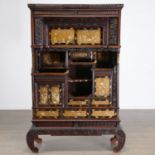 Japanese shibayama inlaid shodana cabinet