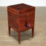 George III mahogany inlaid cellaret