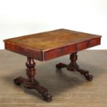 William IV leather top mahogany library table