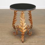 Nice gilt iron slate top tripod side table