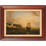 American School, naval oil painting